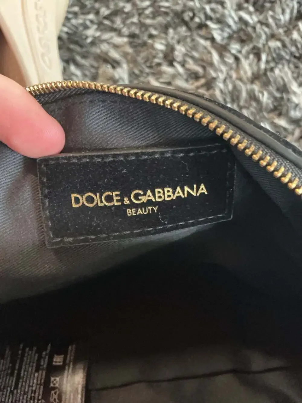 Dolce & Gabbana Beauty Black Velvet Cosmetic Pouch Makeup Bag